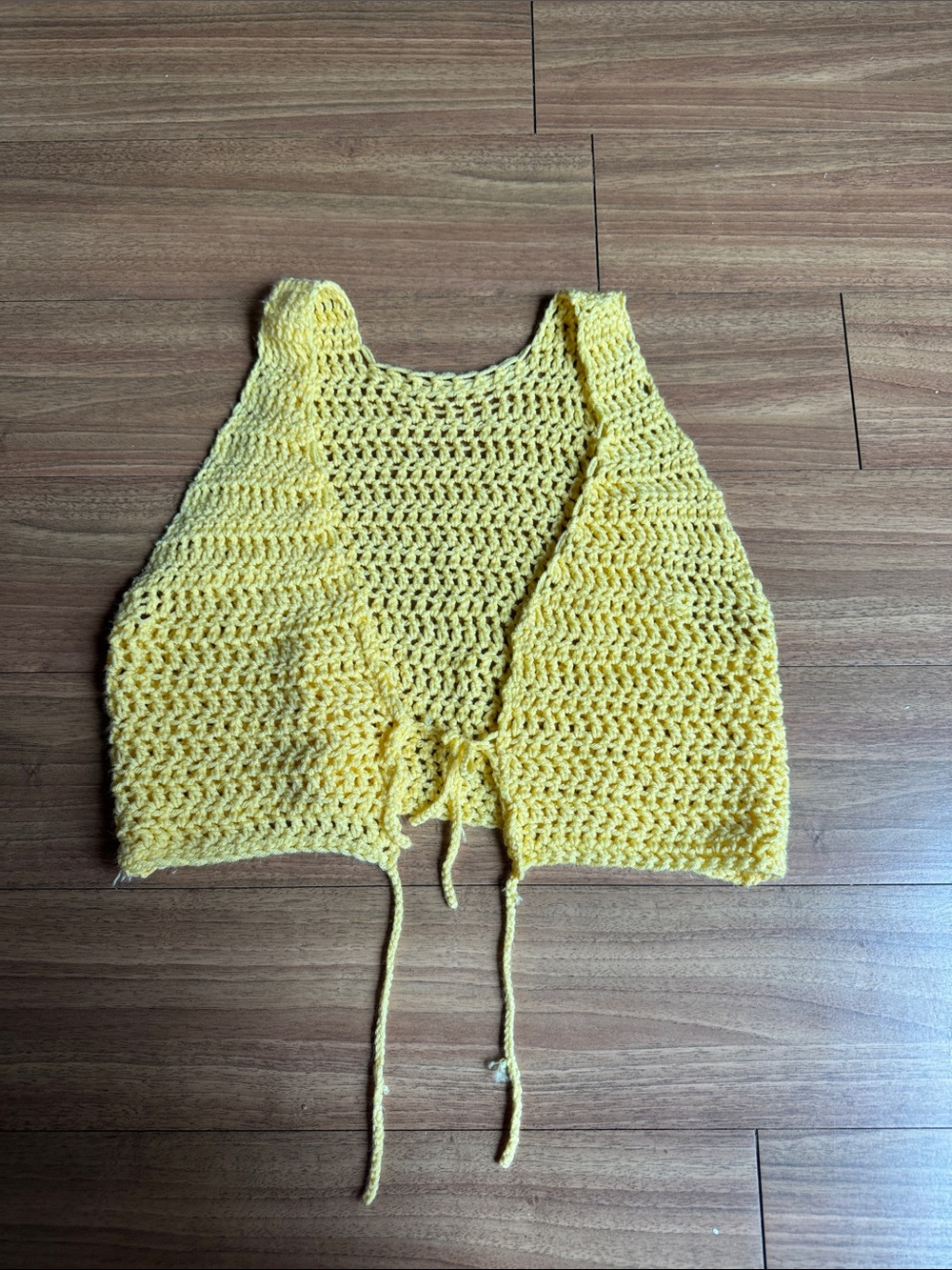Yellow crochet vest